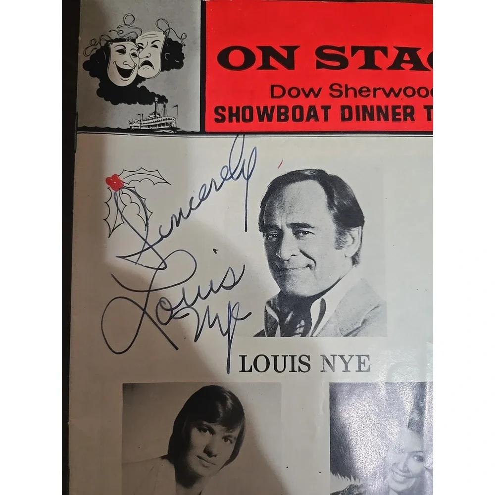 Vintage‎ Louis Nye Signed Showboat Dinner Theatre Program, Autograph